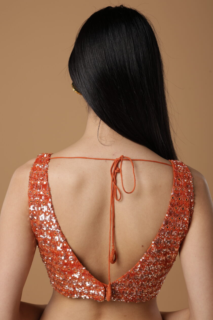 Toasted orange sequin blouse - Image 2