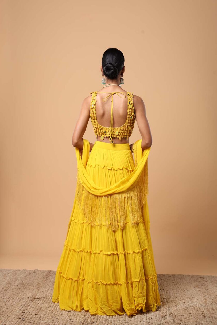 Yellow tiered skirt set - Image 4