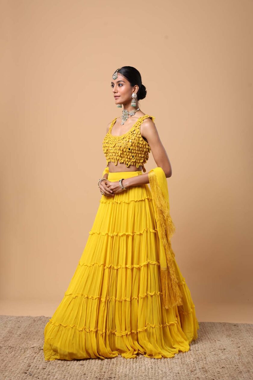 Yellow tiered skirt set - Image 2