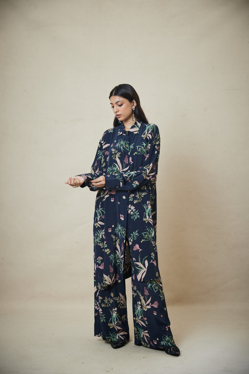 Black floral print co-ord set - Image 2