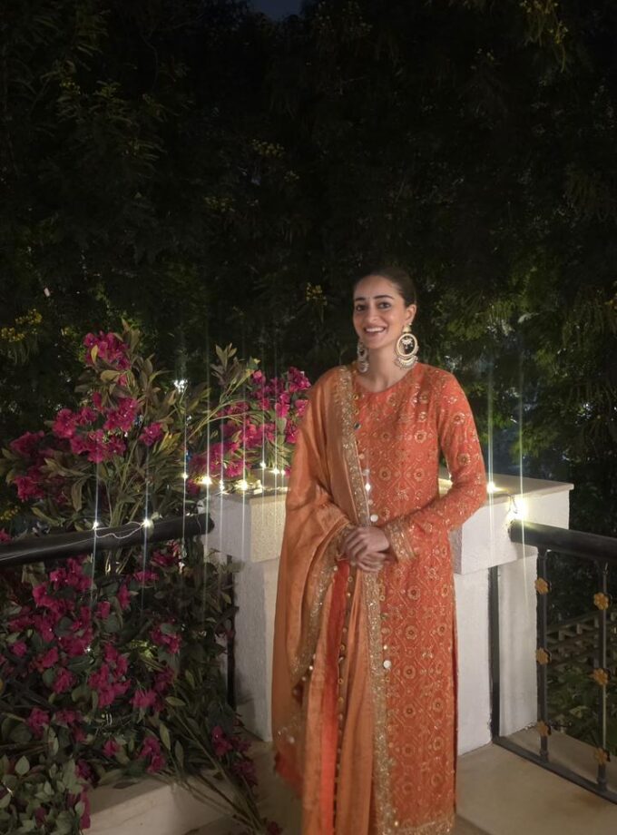 Warm coral hand embroidered bandhani kurta set